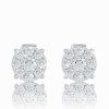 Delicate diamond stud earrings in white gold, 14K