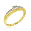 Zásnubný prsteň Edeline s briliantmi v žltom zlate 14K