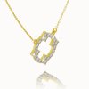 Gold necklace with a sparkling pendant in 14K yellow gold