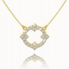 Gold necklace with a sparkling pendant in 14K yellow gold