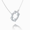 Gold necklace with a sparkling pendant in 14K white gold