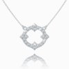 Gold necklace with a sparkling pendant in 14K white gold