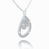 Gold necklace with a double drop pattern made of 14K white gold