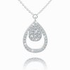 Gold necklace with a double drop pattern made of 14K white gold
