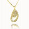 14K yellow gold double drop necklace