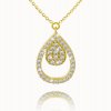 14K yellow gold double drop necklace