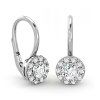Delicate dangling earrings with flap closure, 14K white gold