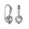 Statement dangle earrings made of white gold, 14K
