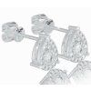 Sparkling diamond earrings in white gold, 14K