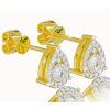 Sparkling diamond earrings in yellow gold, 14K