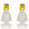 Sparkling diamond earrings in yellow gold, 14K
