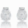 Subtle diamond stud earrings in white gold, 14K