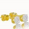Subtle diamond stud earrings in yellow gold, 14K