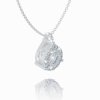 Chain with a diamond drop pendant, 14K white gold
