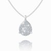 Chain with a diamond drop pendant, 14K white gold