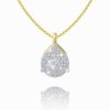 Chain with a diamond drop pendant, 14K yellow gold