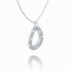 Delicate chain with a diamond drop-shaped pendant, 14K white gold