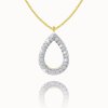 Delicate chain with a diamond drop-shaped pendant, 14K yellow gold