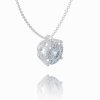 Minimalist necklace with diamond pendant in 14K white gold