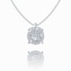 Minimalist necklace with diamond pendant in 14K white gold