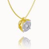Minimalist necklace with diamond pendant in 14K yellow gold