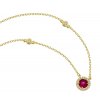 Gold necklace with red zircon made of yellow gold, 14K