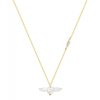 Gold necklace heart with wings, 14K yellow gold