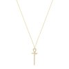 Gold necklace with pendant with zircons in yellow 14K gold
