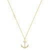 Gold necklace with anchor pendant made of yellow gold, 14K