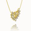 Gold necklace with an elegant pendant in yellow 14K gold