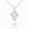 Celebrity cross, 14K white gold