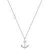 Gold necklace with anchor pendant made of white gold, 14K