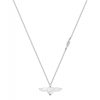 Gold necklace heart with wings, 14K white gold