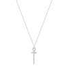 Gold necklace with pendant with zircons in 14K white gold