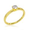 Zlatý briliantový Leonie prsteň zo žltého zlata 14K