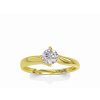 Zásnubný prsteň s centrálnym diamantom v žltom zlate 14K