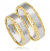 Svadobné obrúčky OE-8333 - bielo-žlté zlato