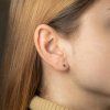 Minimalist 14K white gold dot earrings, 3.5 mm