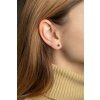Minimalist 14K white gold dot earrings, 4.5 mm