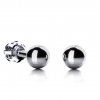 Minimalist 14K white gold dot earrings, 4.5 mm