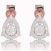 Sparkling diamond earrings in red gold, 14K