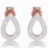 Diamond drop earrings in 14K red gold
