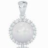 14K white gold pearl pendant