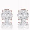 Sparkling diamond earrings in 14K red gold