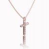 Gold chain with cross, 14K rose gold
