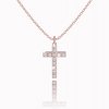 Gold chain with cross, 14K rose gold