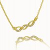 Gold necklace with intertwined pattern, 14K yellow gold