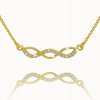 Gold necklace with intertwined pattern, 14K yellow gold