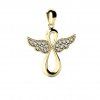 Diamond Angel Pendant in 14K Yellow Gold