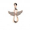 Diamond Angel Pendant in Red 14K Gold